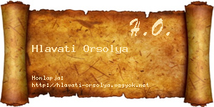 Hlavati Orsolya névjegykártya
